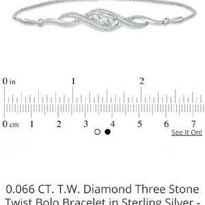 Sterling silver real diamonds bracelet